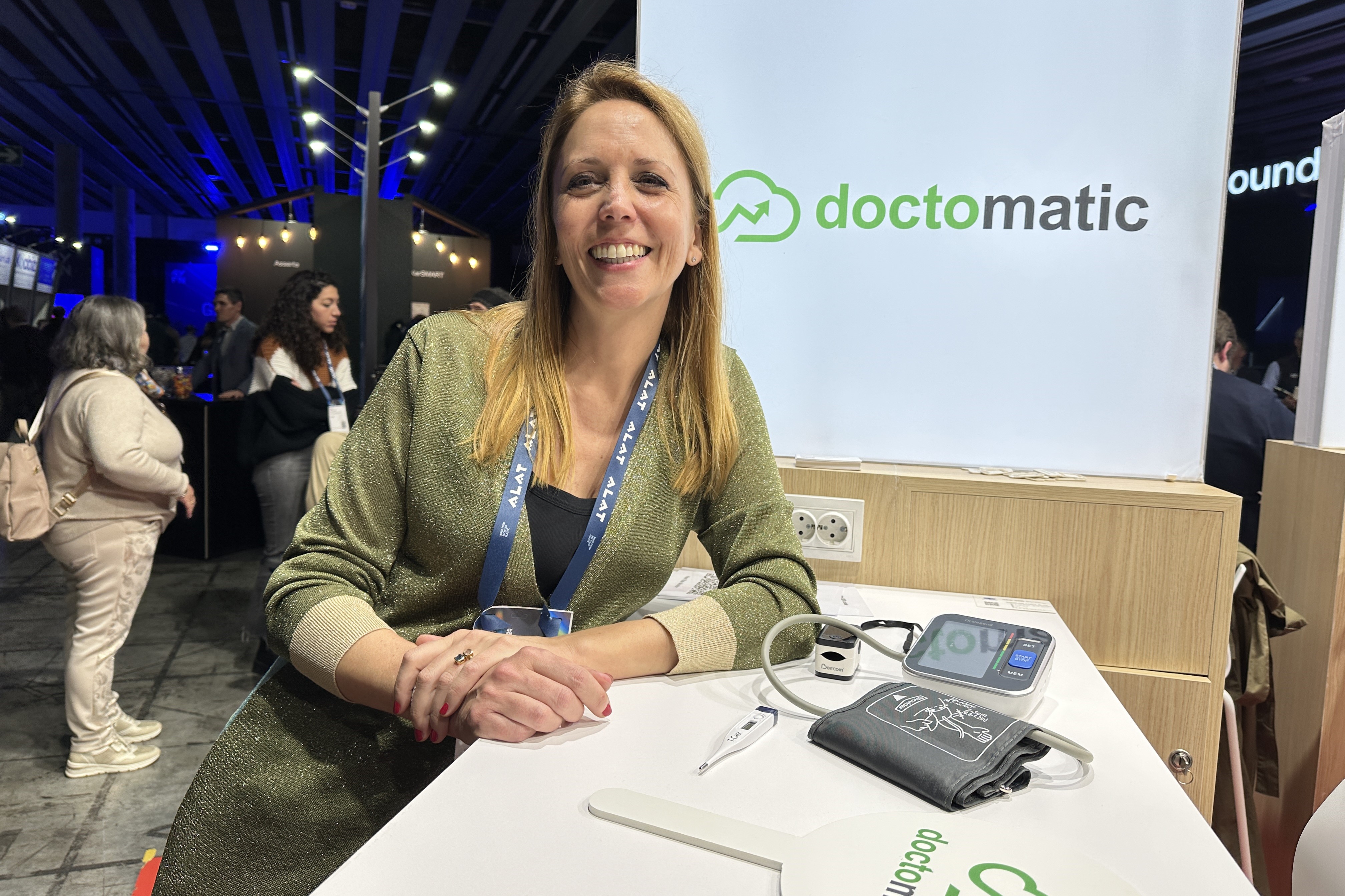 Carmen Rios from Doctomatic at the 4YFN startups fair in Barcelona coinciding with MWC