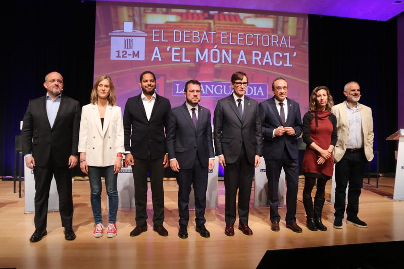 Candidates ahead of the first election debate, organized by Rac1 and La Vanguardia