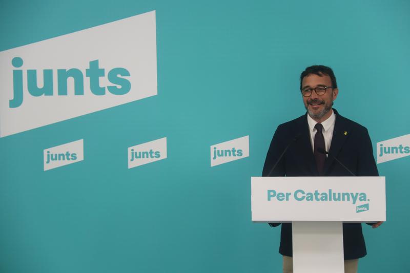 Josep Rius, Junts spokesperson, during a press conference on June 27, 2023