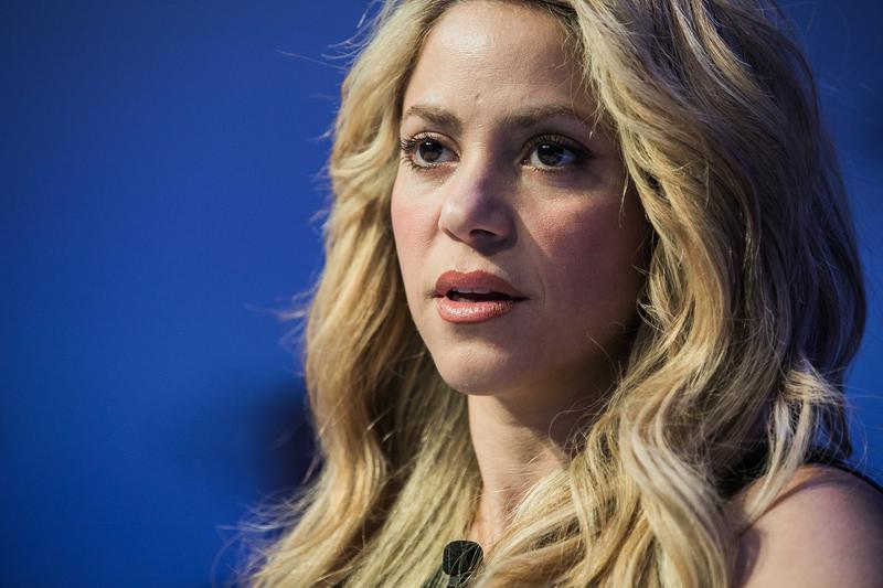 Colombian singer Shakira Mebarak, UNICEF Global Ambassador; Founder, Pies Descalzos Foundation, speaking at the Annual Meeting 2017 of the World Economic Forum in Davos on January 17, 2017