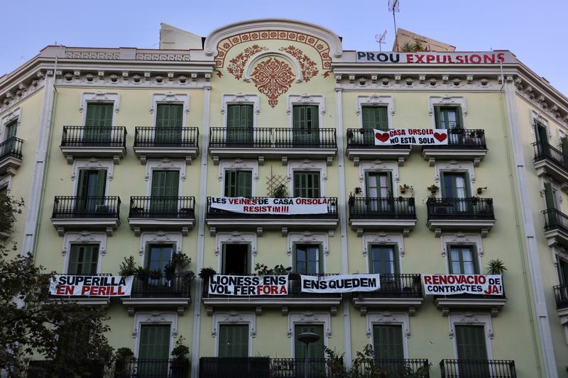 The façade of Casa Orsola in Barcelona's Eixample neighborhood