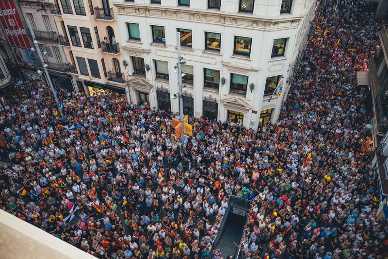 The Plaça de la Vila in Badalona during a rally in support of Ceuta