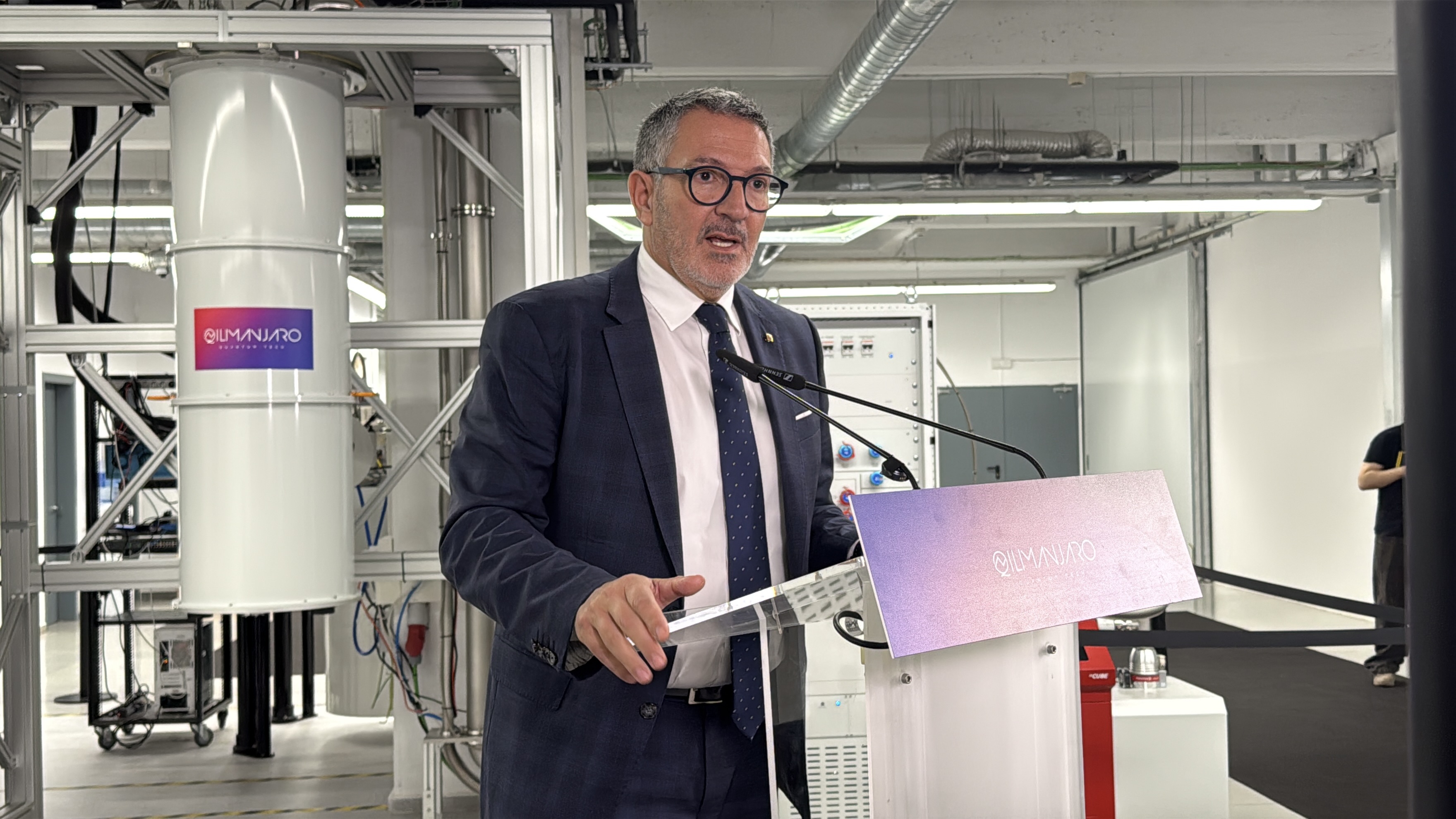 Catalonia's Minister for Business and Employment, Miquel Sàmper, during a visit to the Qilimanjaro Quantum Data Center in Barcelona
