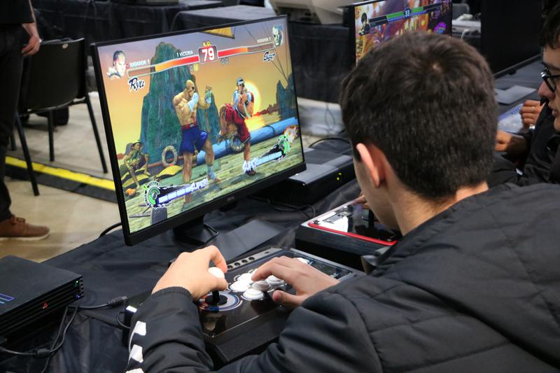 Someone playing a game at the SAGA games fair