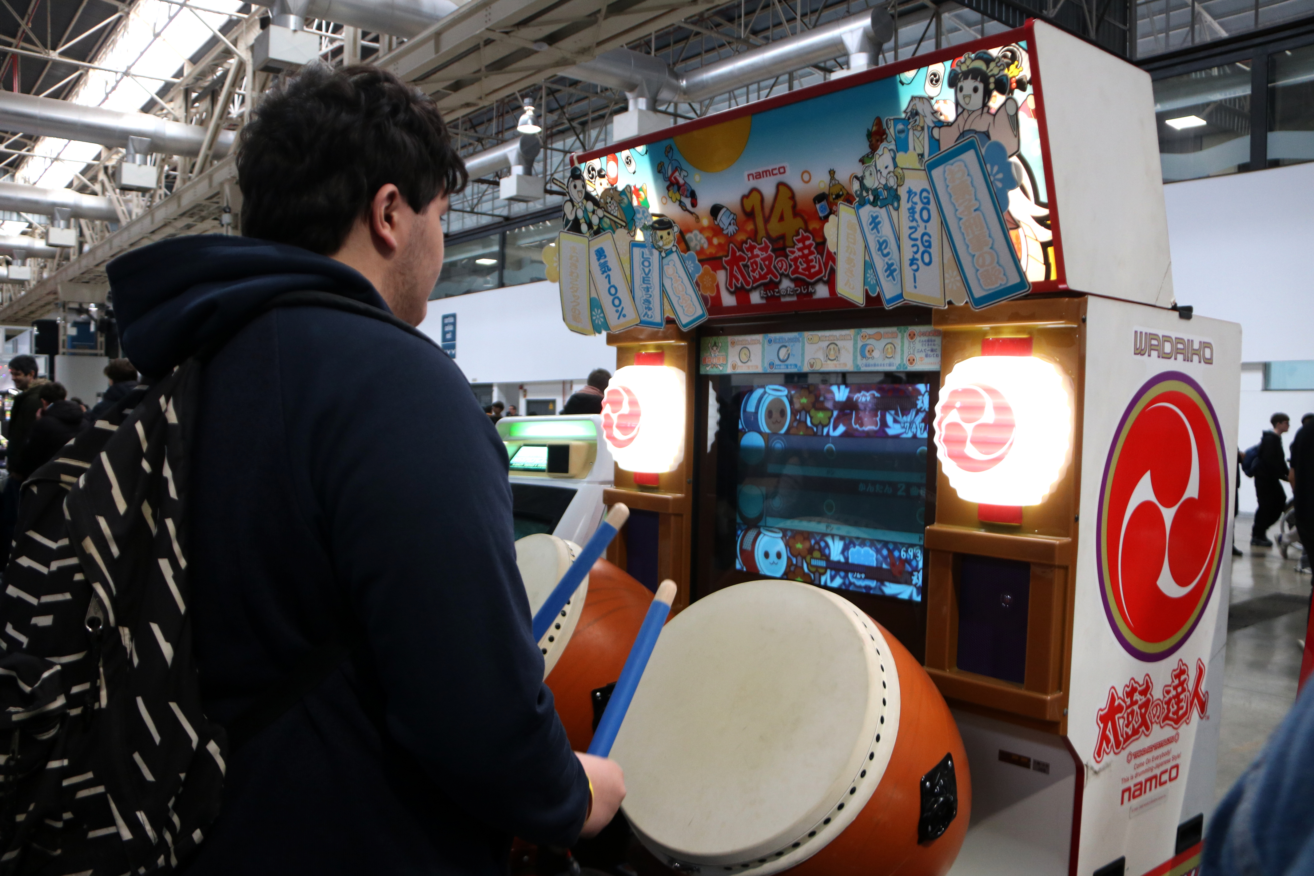 A visitor plays a game at the SAGA games fair