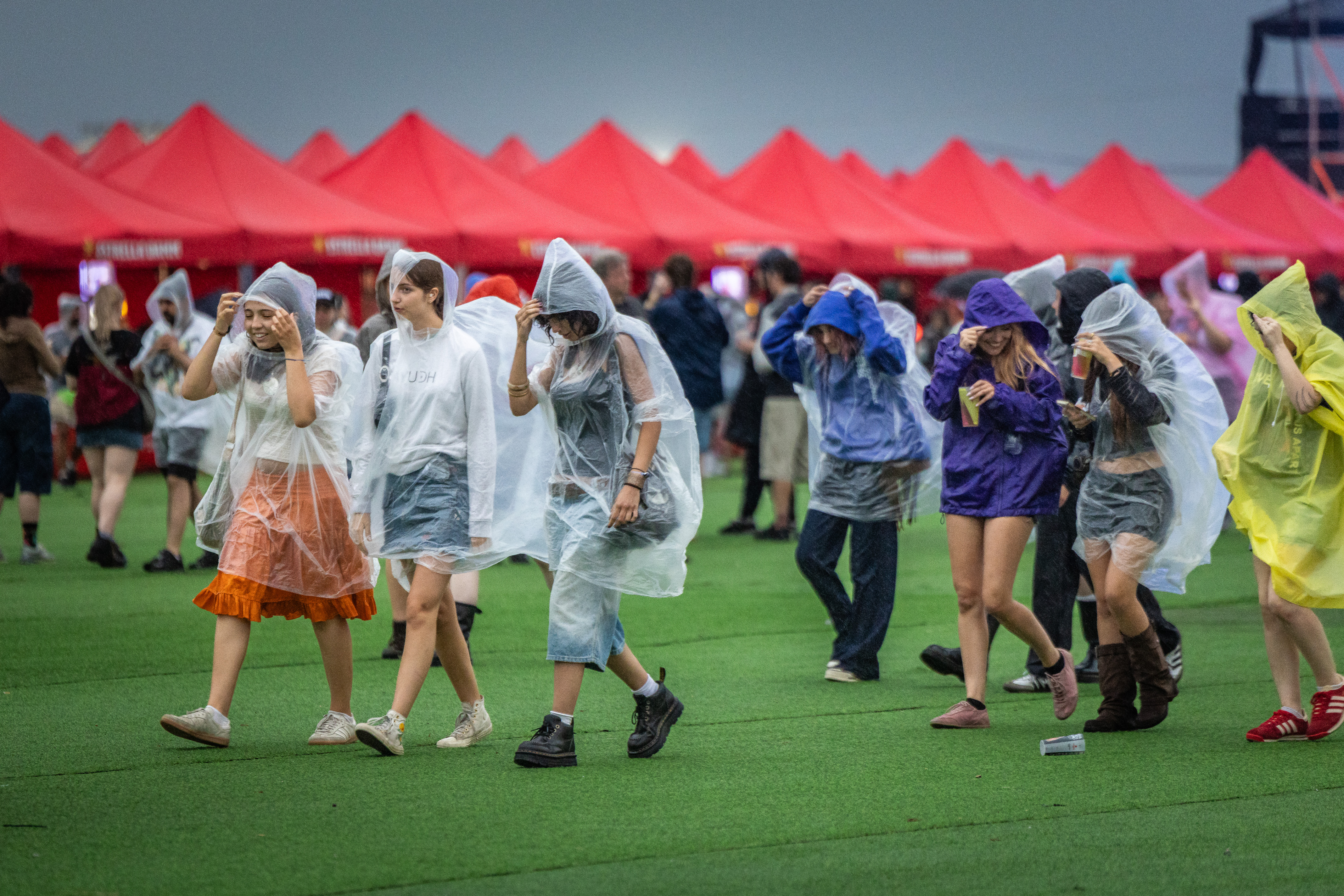 People leaving the main stage area