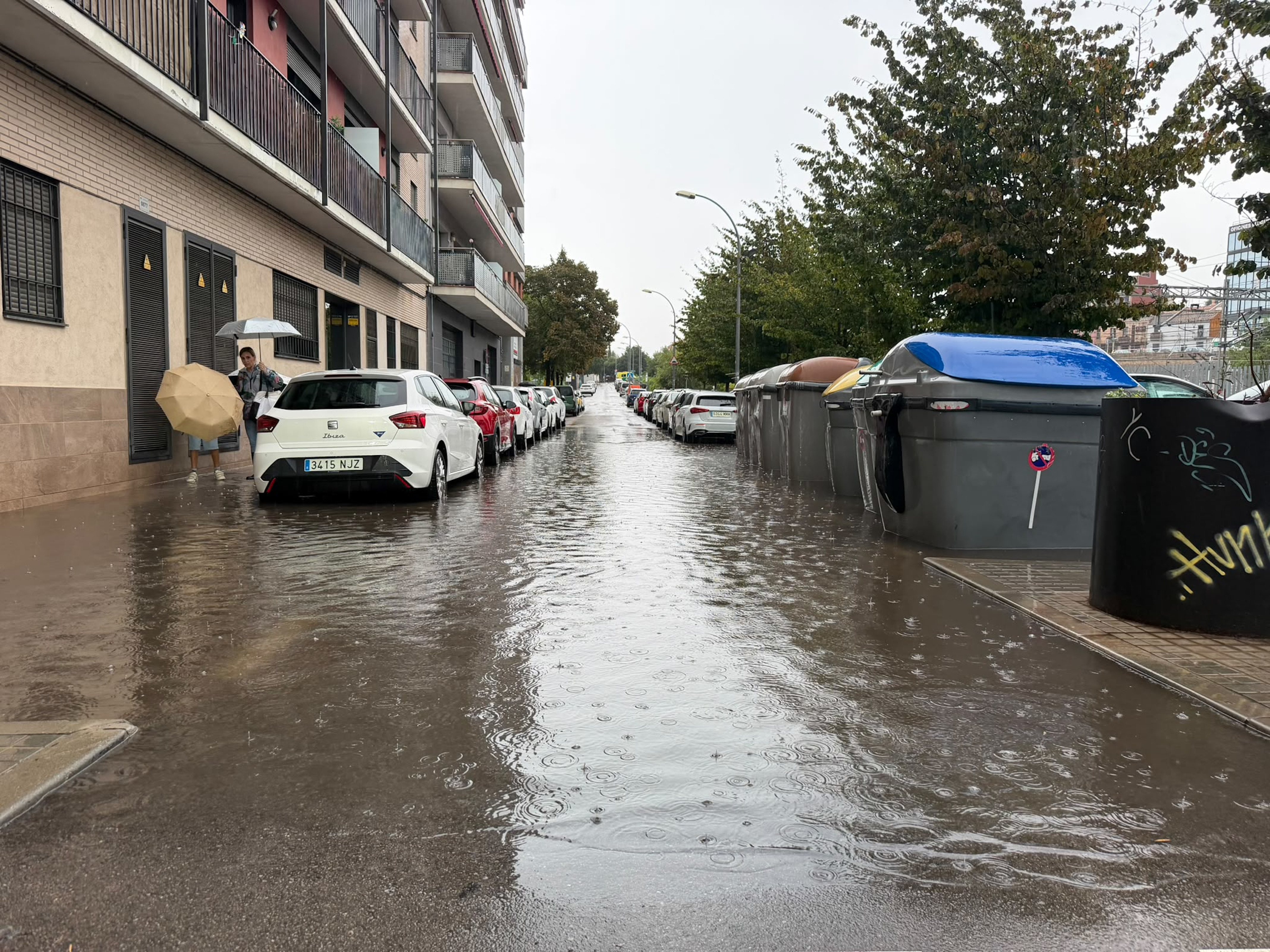 Flooded streets in Granollers