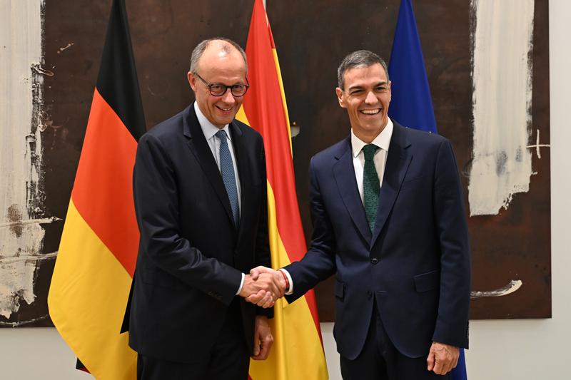 Spanish PM Pedro Sánchez with German Chancellor Friedrich Merz