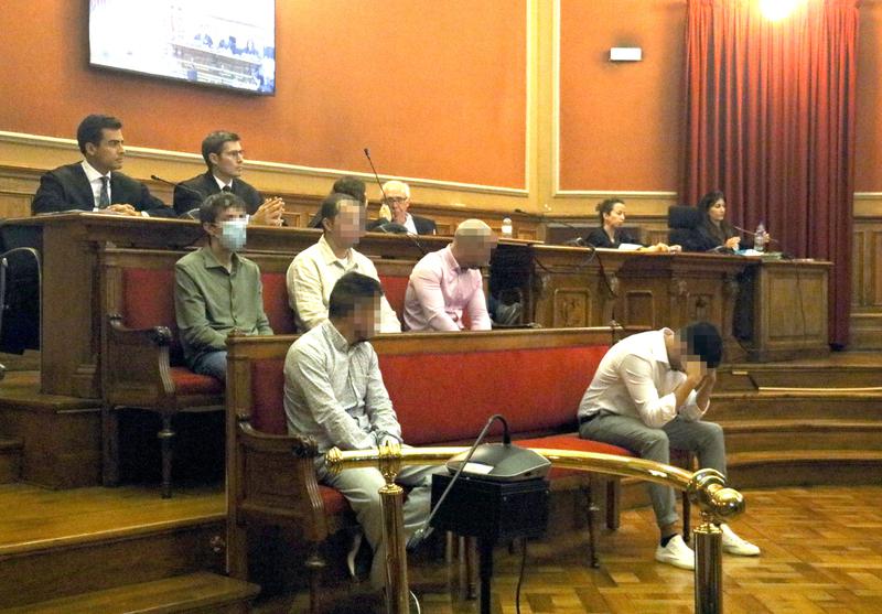 The five members of the 'La Manada de Castelldefels' gang rape during a court session in Barcelona's Court on September 16, 2025