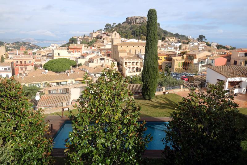 Begur in the Costa Brava with the castle of the municipality on the background