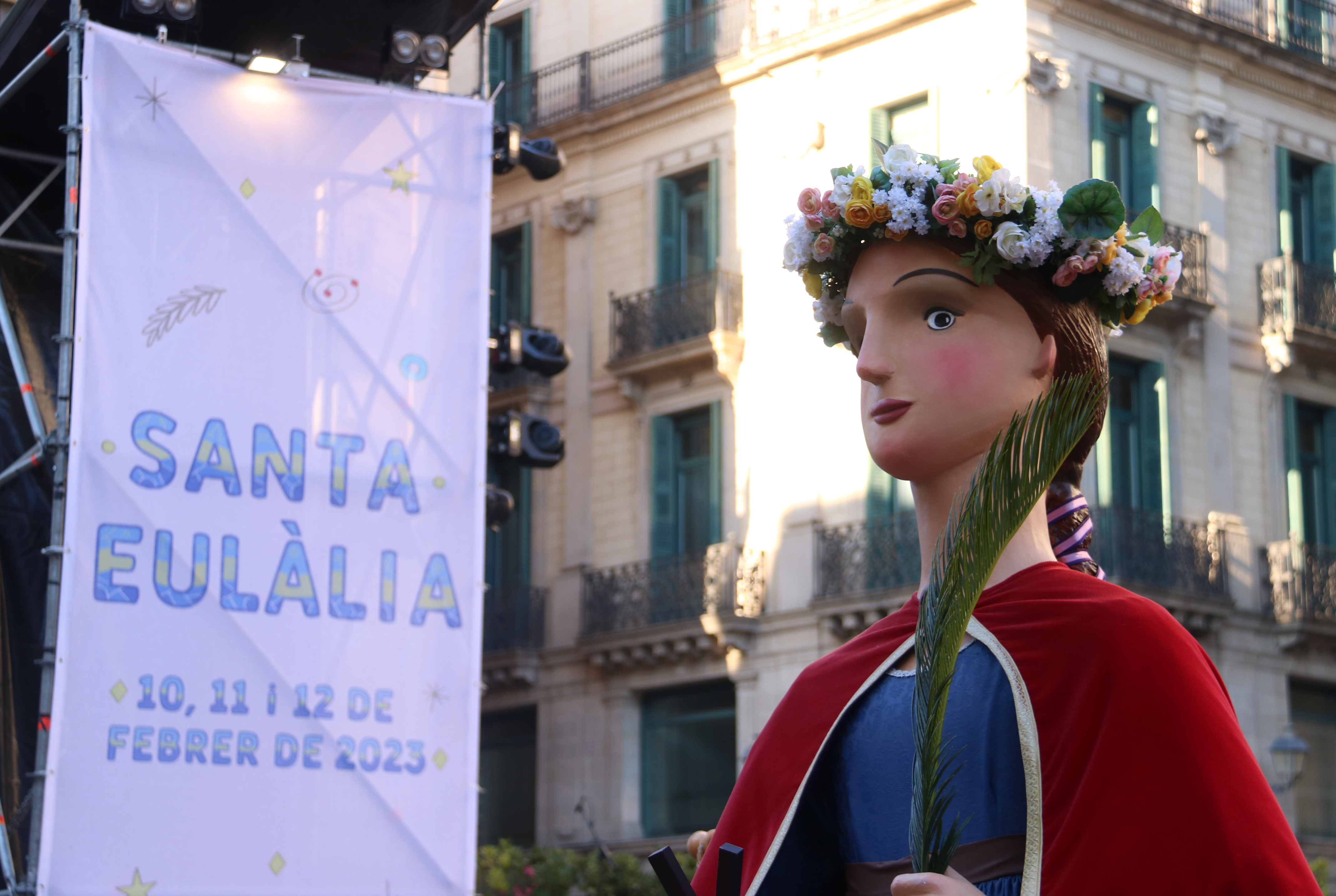 The giant Laia at the festivities of Santa Eulalià