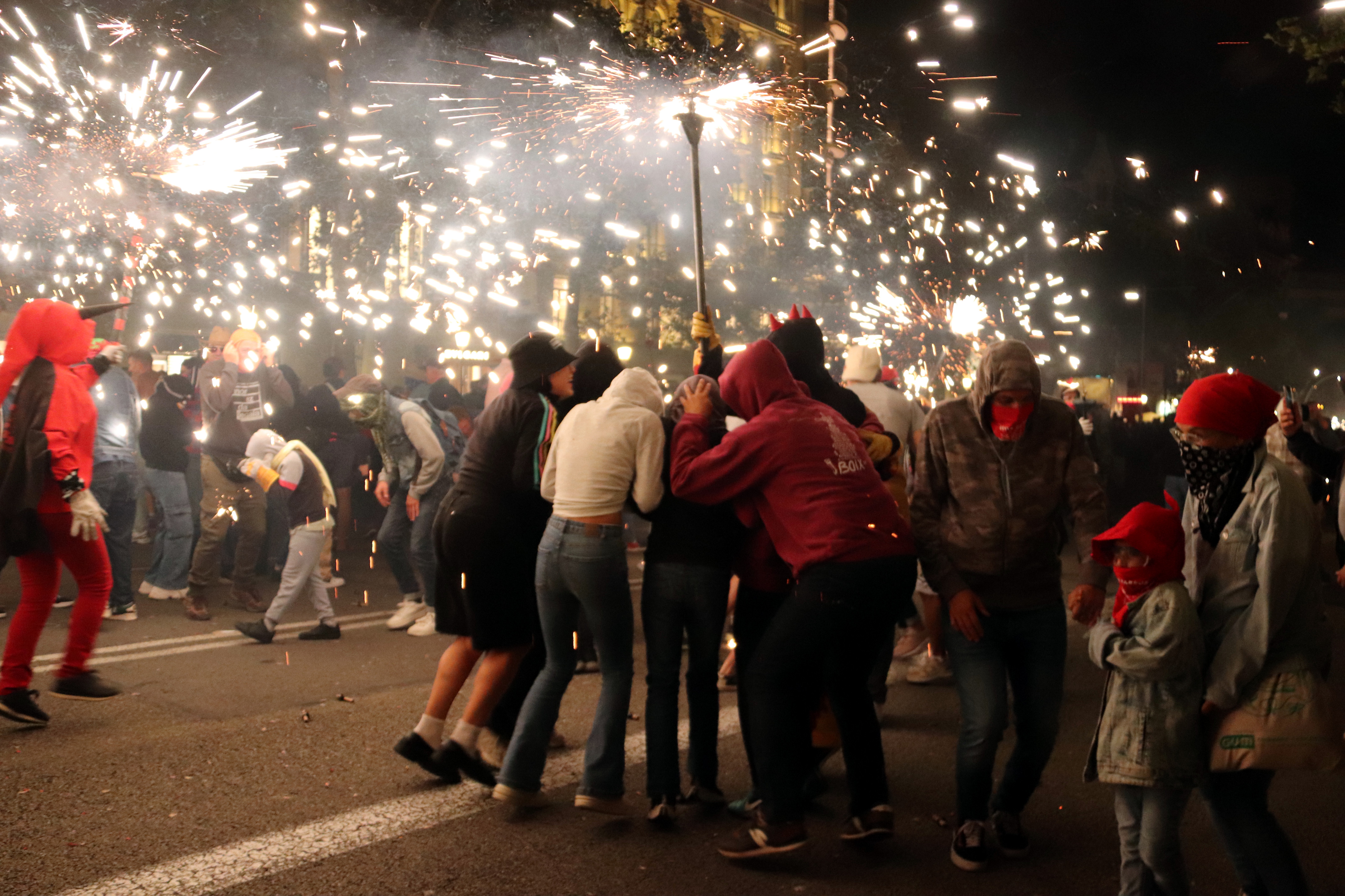 The 'correfoc' fire run during La Mercè 2025
