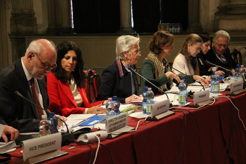 Claire Bazy-Malaurie, president of the Venice Commission, during the meeting