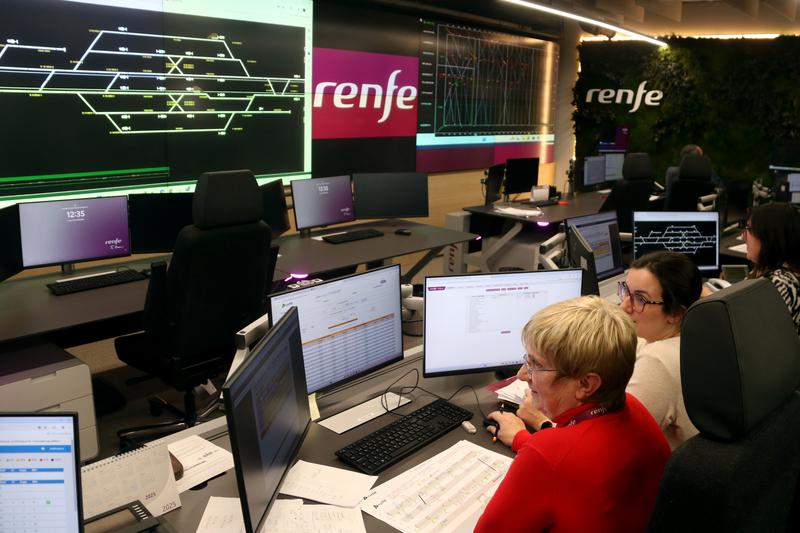 The operations management center at Sants station for Renfe's high-speed, long-distance and Avant trains in Catalonia