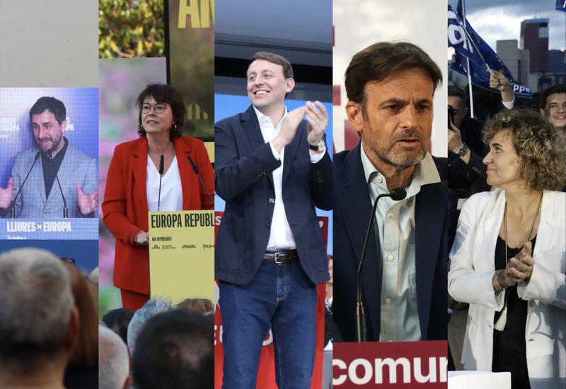 The candidates of Junts, Esquerra, Socialists, Comuns and People's Party in the European elections