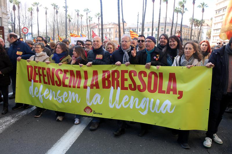 A rally in Perpignan to demand more funding for La Bressola's Catalan-medium schools