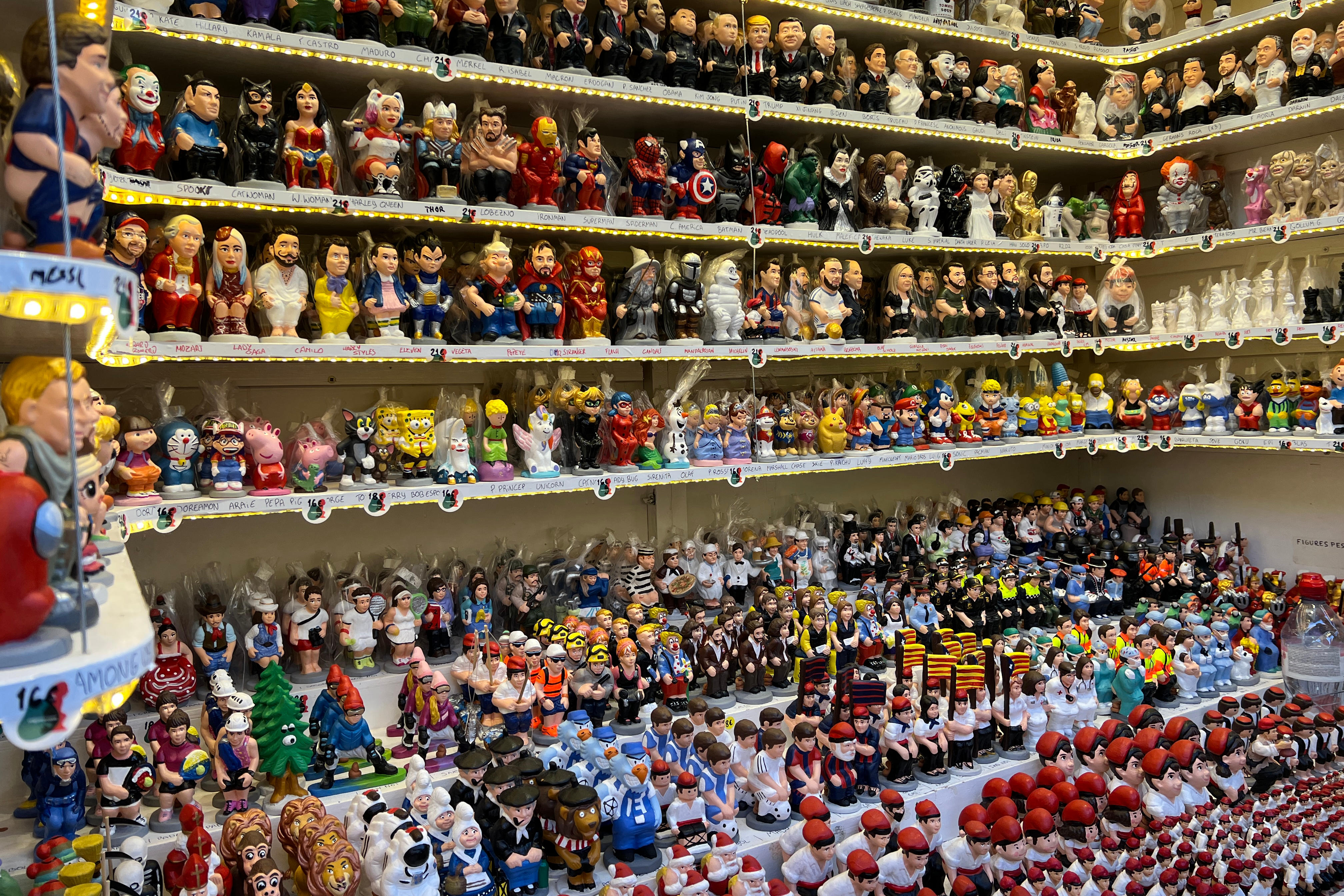 A stand selling 'caganers' at Barcelona's Santa Llúcia Christmas market