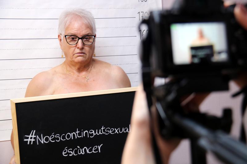 Photoshoot for the protest campaign against breast cancer censorship on social media