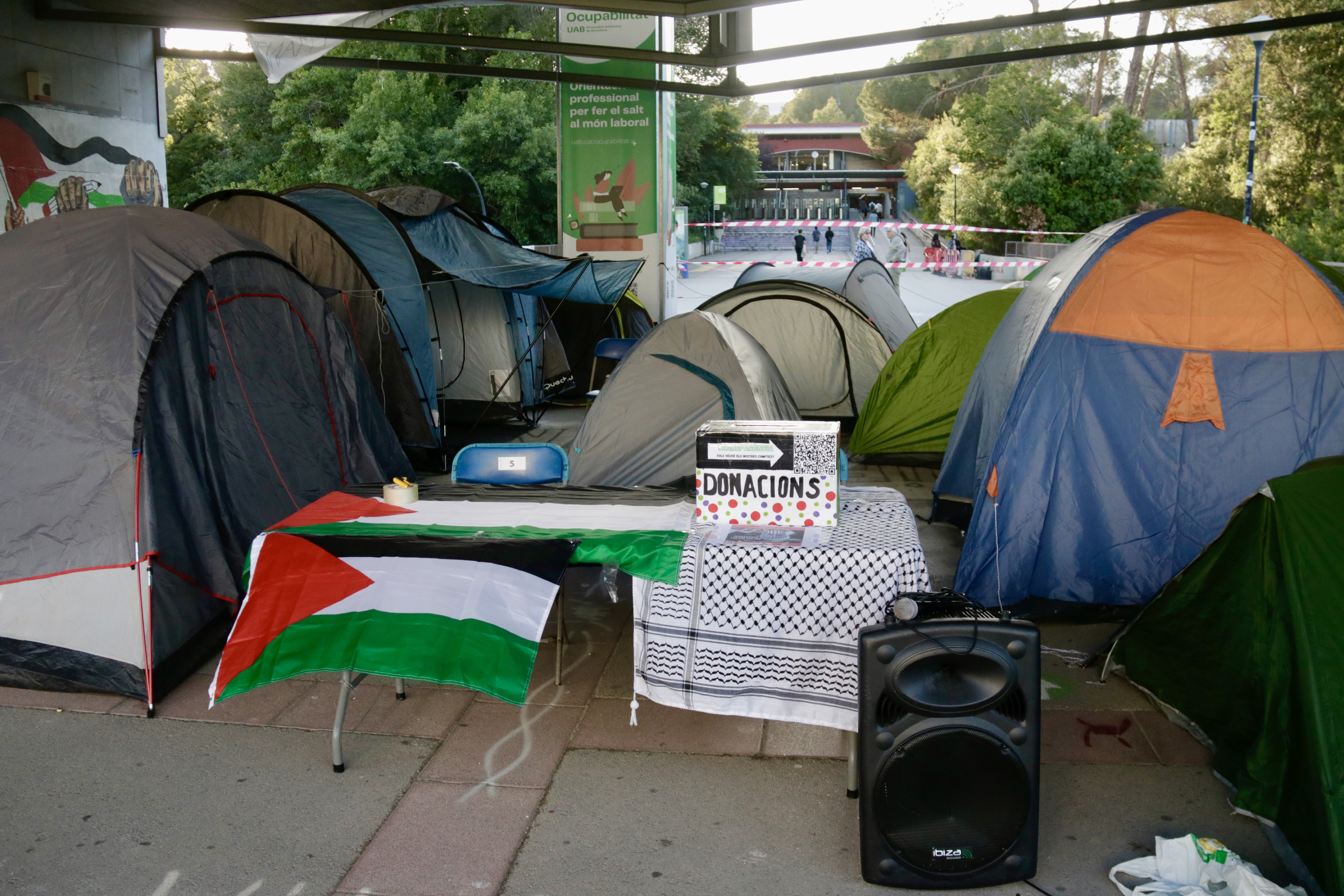 Students of the UAB have been camping on the campus to protest the university's ties to Israel