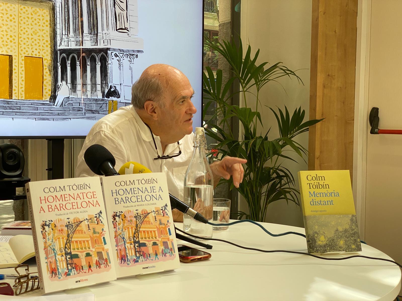 Irish author Colm Tóibín in a press conference