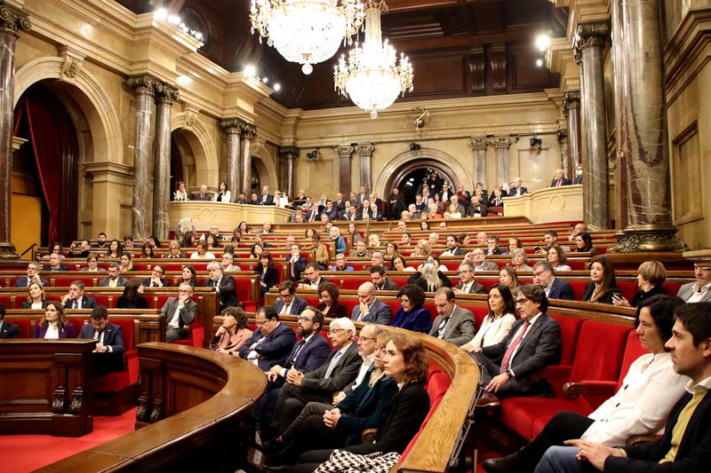 The Catalan parliament during the plenary session to mark its 90th anniversary, on December 13, 2022
