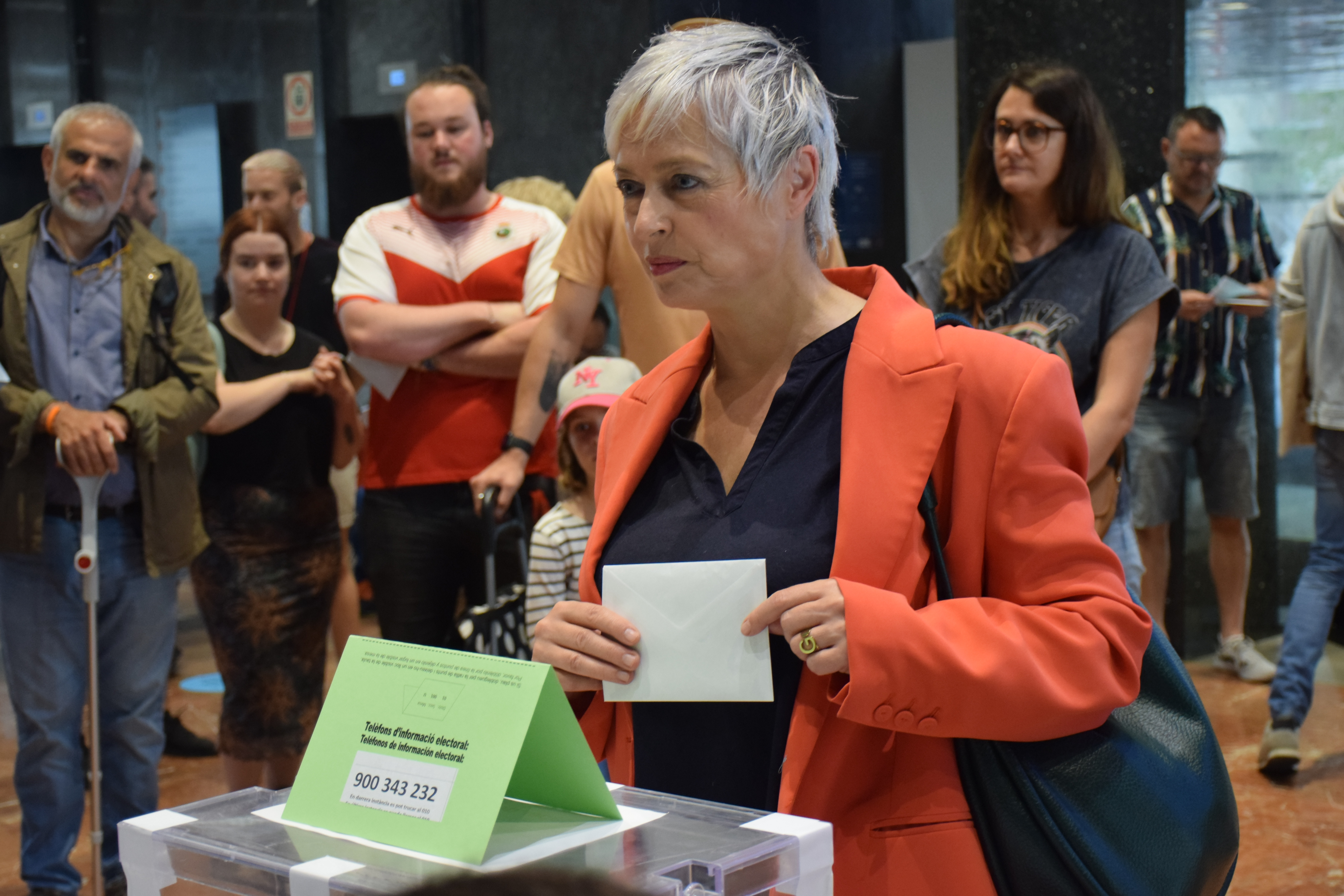 Ciudadanos candidate in Barcelona, Anna Grau, casts her vote in the 2023 local elections
