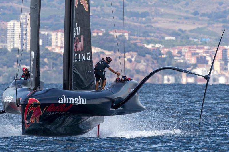 Sailors during a race of the America's Cup in Barcelona