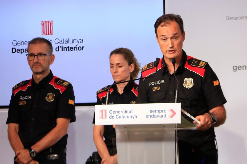 Catalan police chief Eduard Sallent in a press conference on August 9.