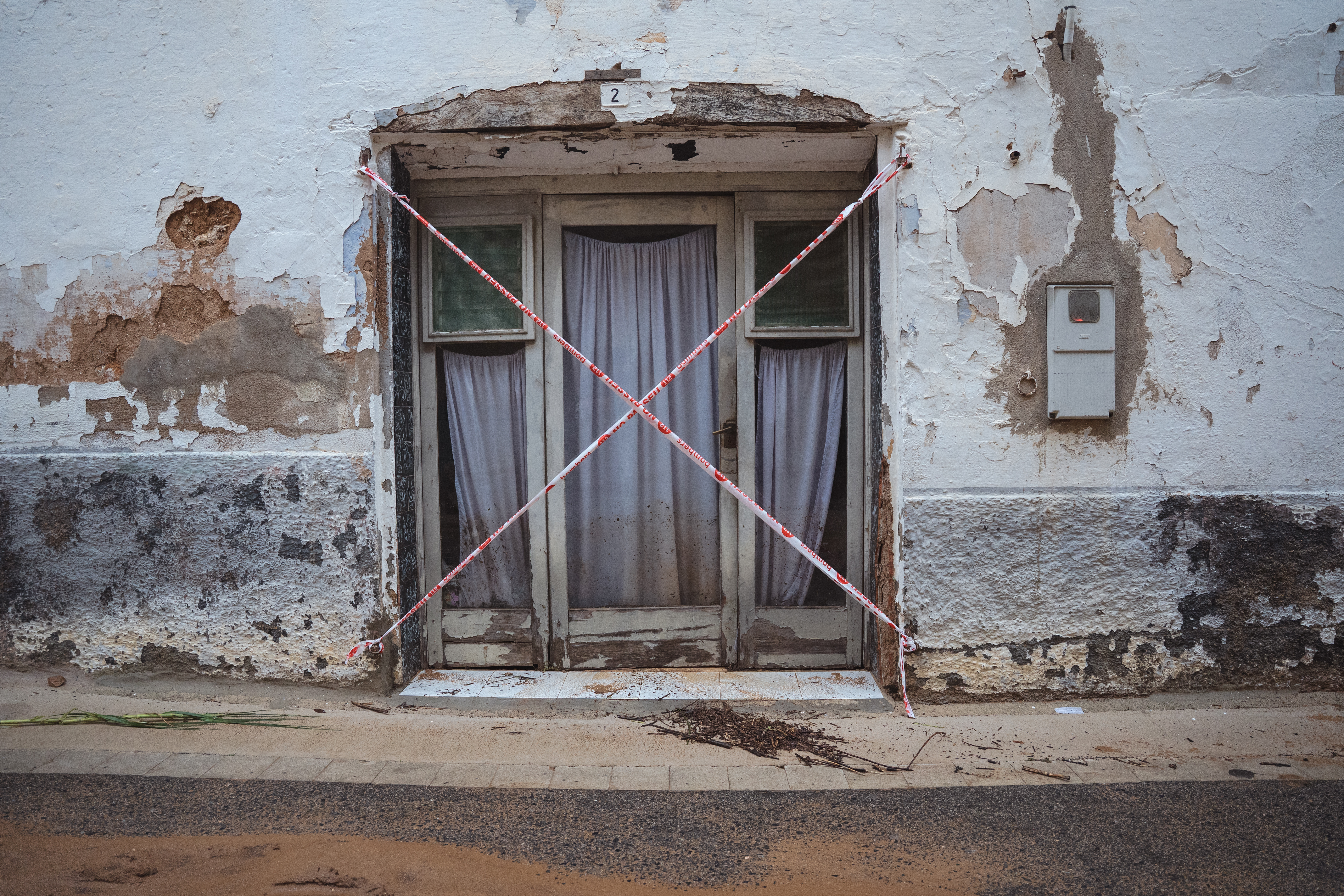A house in Godall, a municipality in southern Catalonia, impacted after torrential rain on October 13, 2025