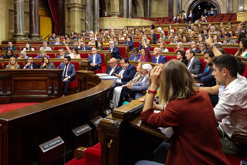 A vote in the Catalan parliament during the annual general policy debate on September 29, 2023
