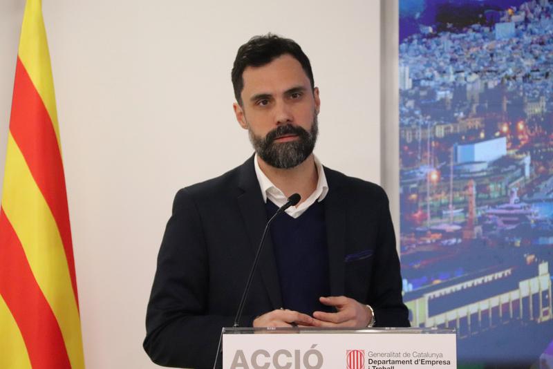 Catalan business minister Roger Torrent during the Catalonia Trade & Investment press conference