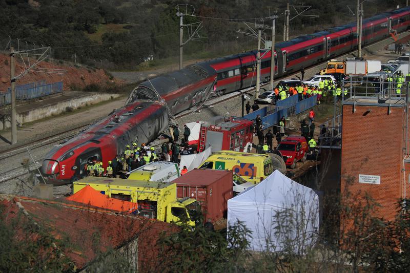 An Iryo high speed train after a crash in Córdoba, Andalusia