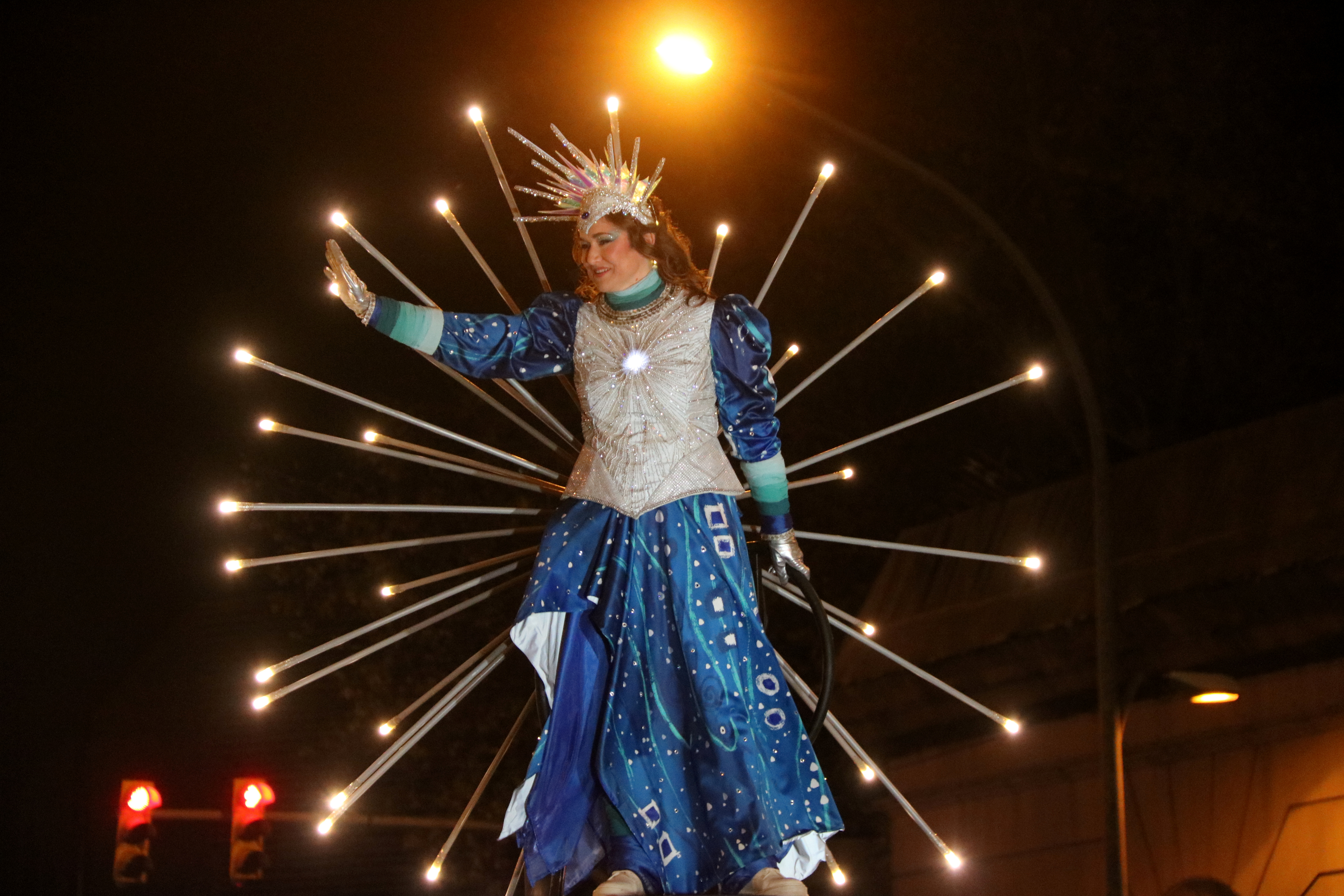 Page Estel greets the children of Barcelona during the Three Kings parade