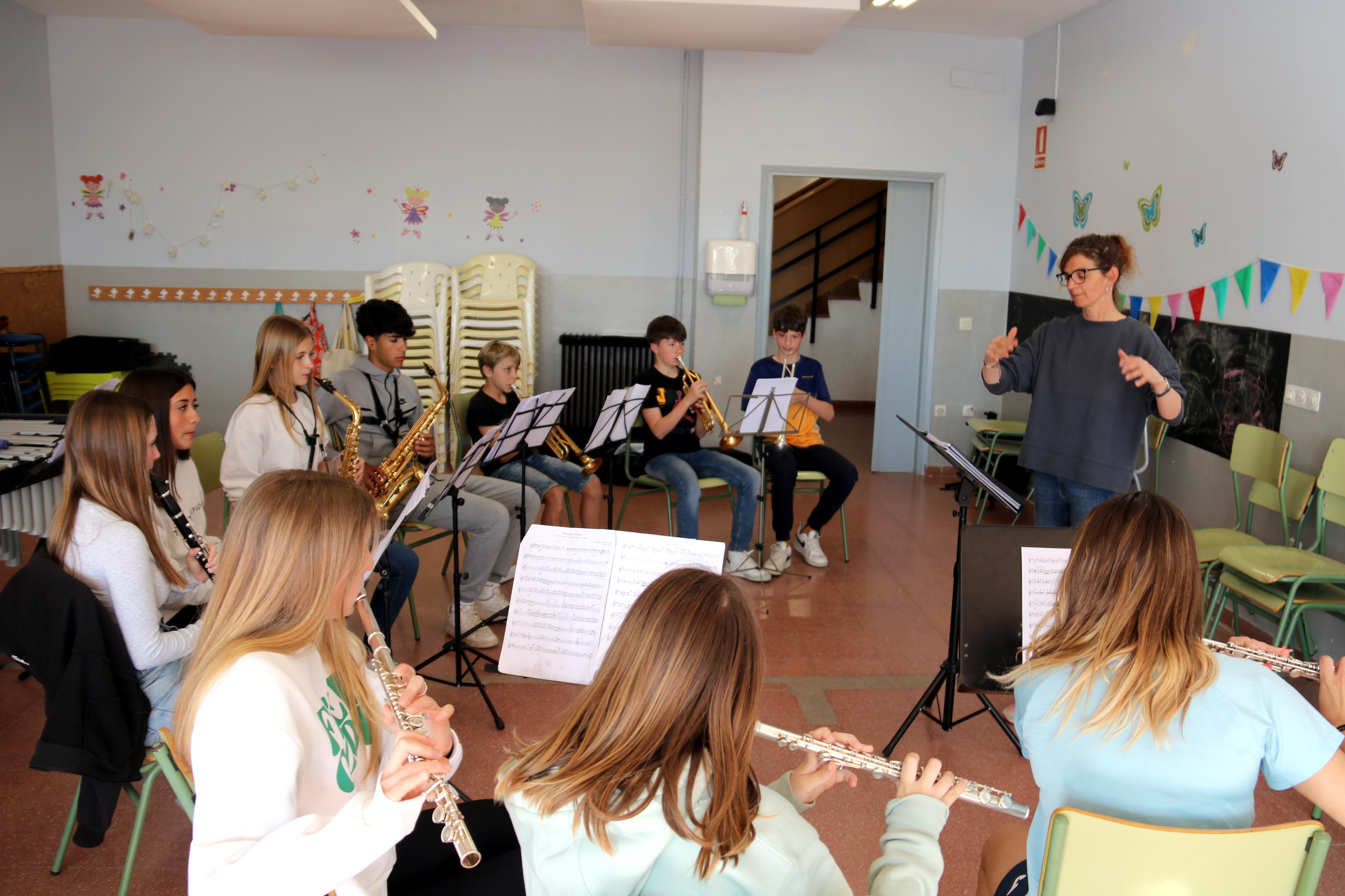 Music class at a school in Borges Blanques, western Catalonia