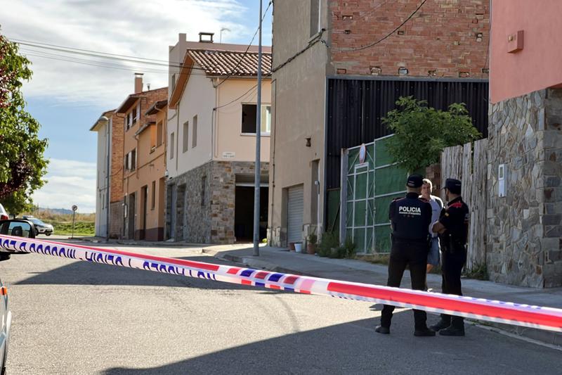 Scene near the house where Mossos d'Esquadra police shot a man down