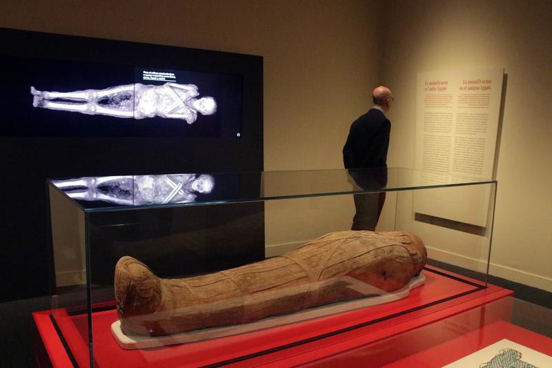 One of the six mummies on display at CaixaForum Barcelona
