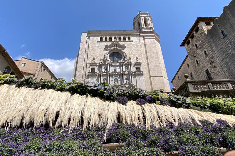 A sea of flowers in front of the Girona cathedral in 2022