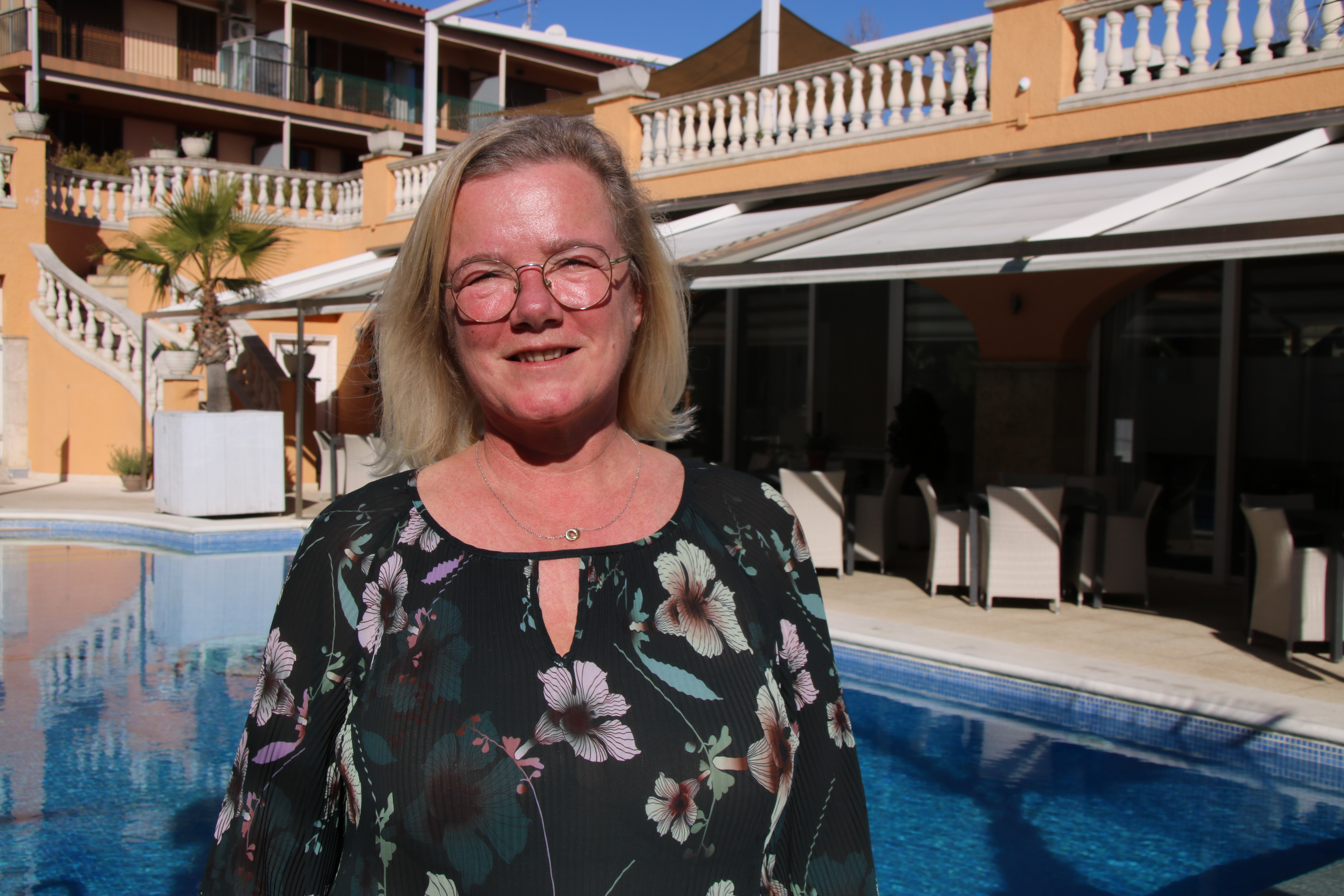 Hotel Barcarola's general manager, Ylonka van Veenendaal, at the newly covered pool