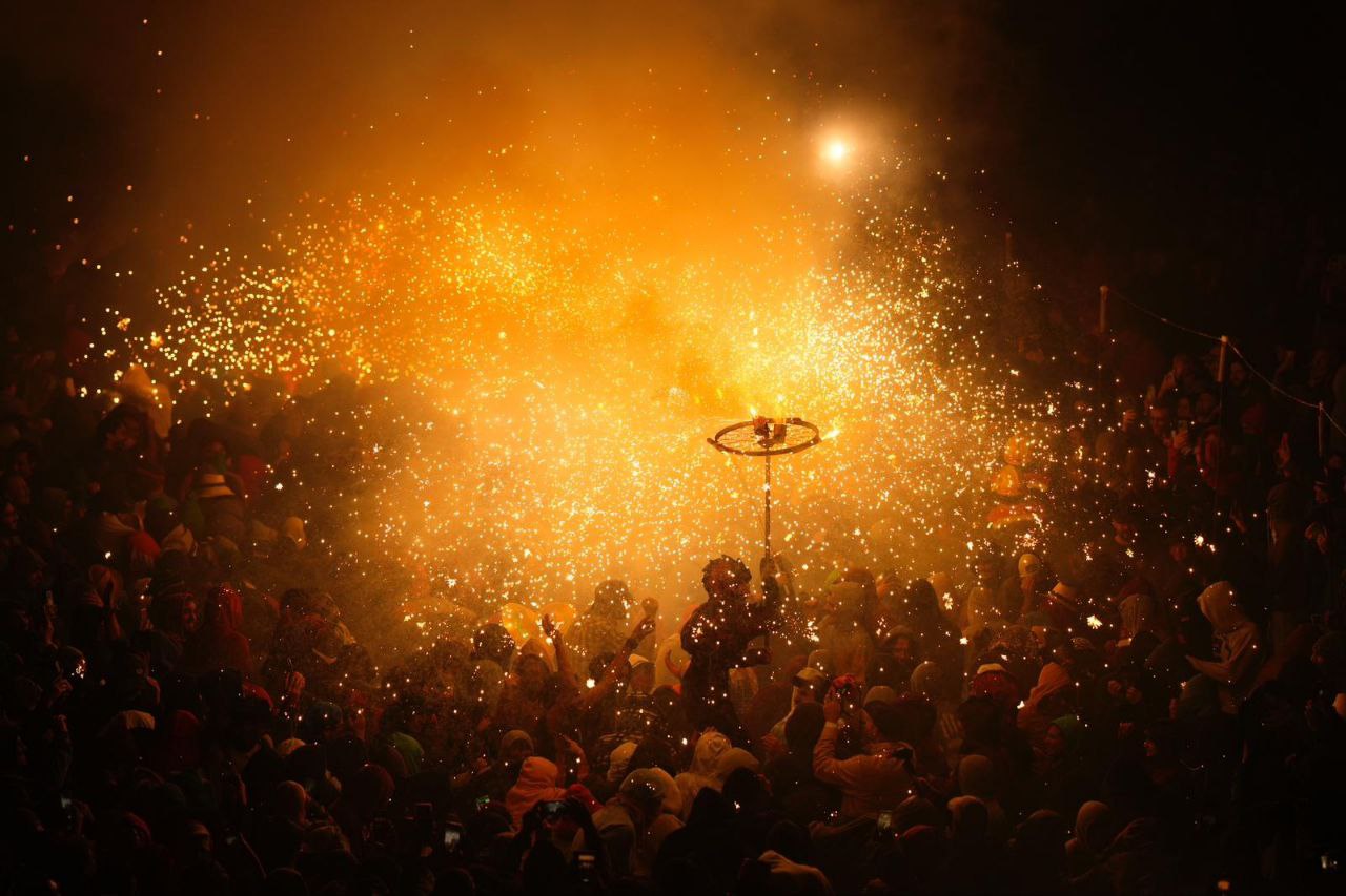 'Correfoc' in Festa Major of Sant Narcís in November 7, 2022.