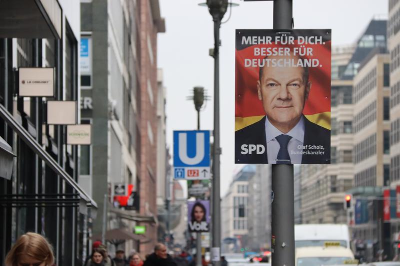 Electoral poster of the Social Democrats candidate, Olaf Scholz