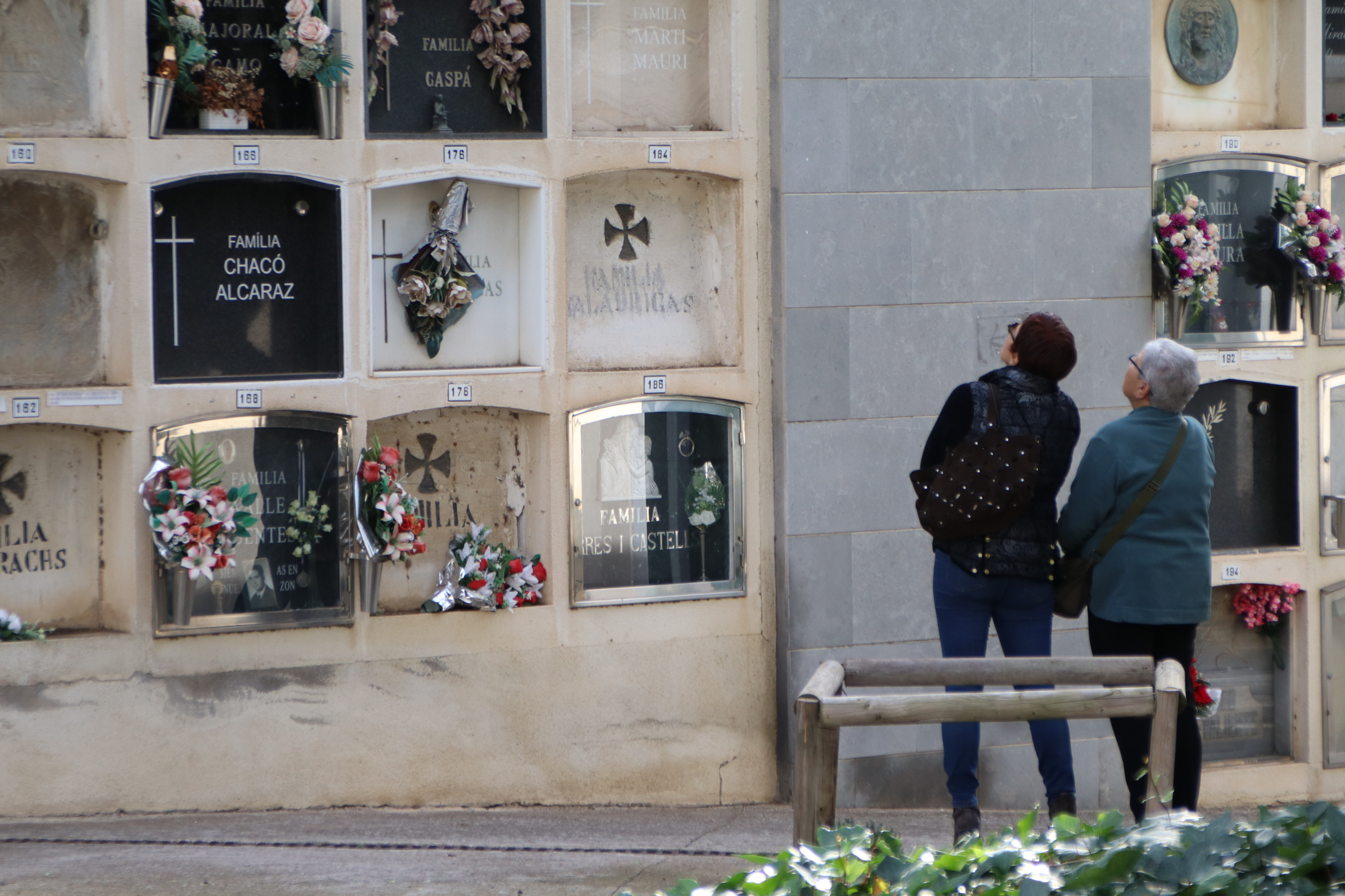 Visitors at Sant Feliu de Llobregat cemetery on All Saints' Day