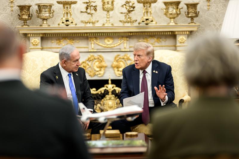 US President Donald Trump and Israeli PM Benjamin Netanyahu at the White House in September
