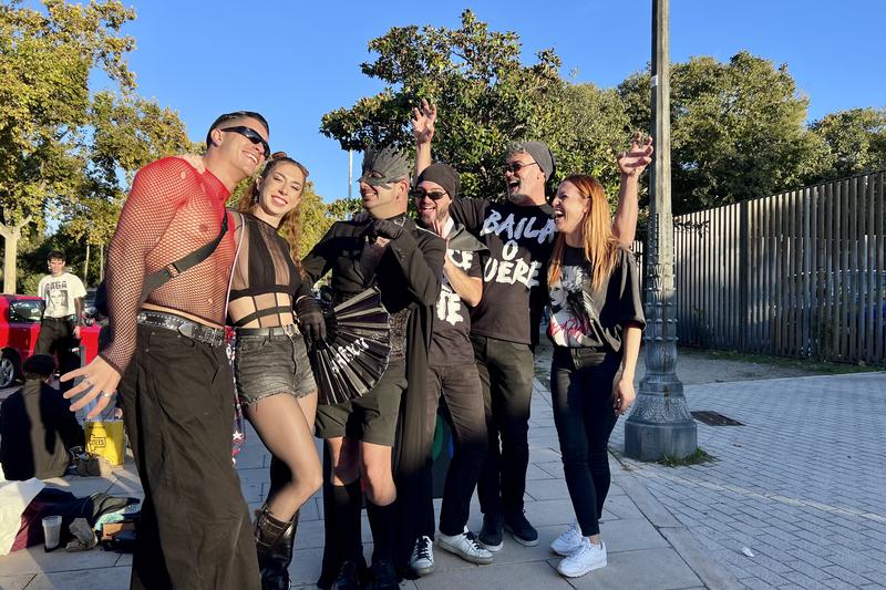 Lady Gaga fans before one of the artist's concerts in Barcelona on October 28, 2025, as part of her The Mayhem Ball tour
