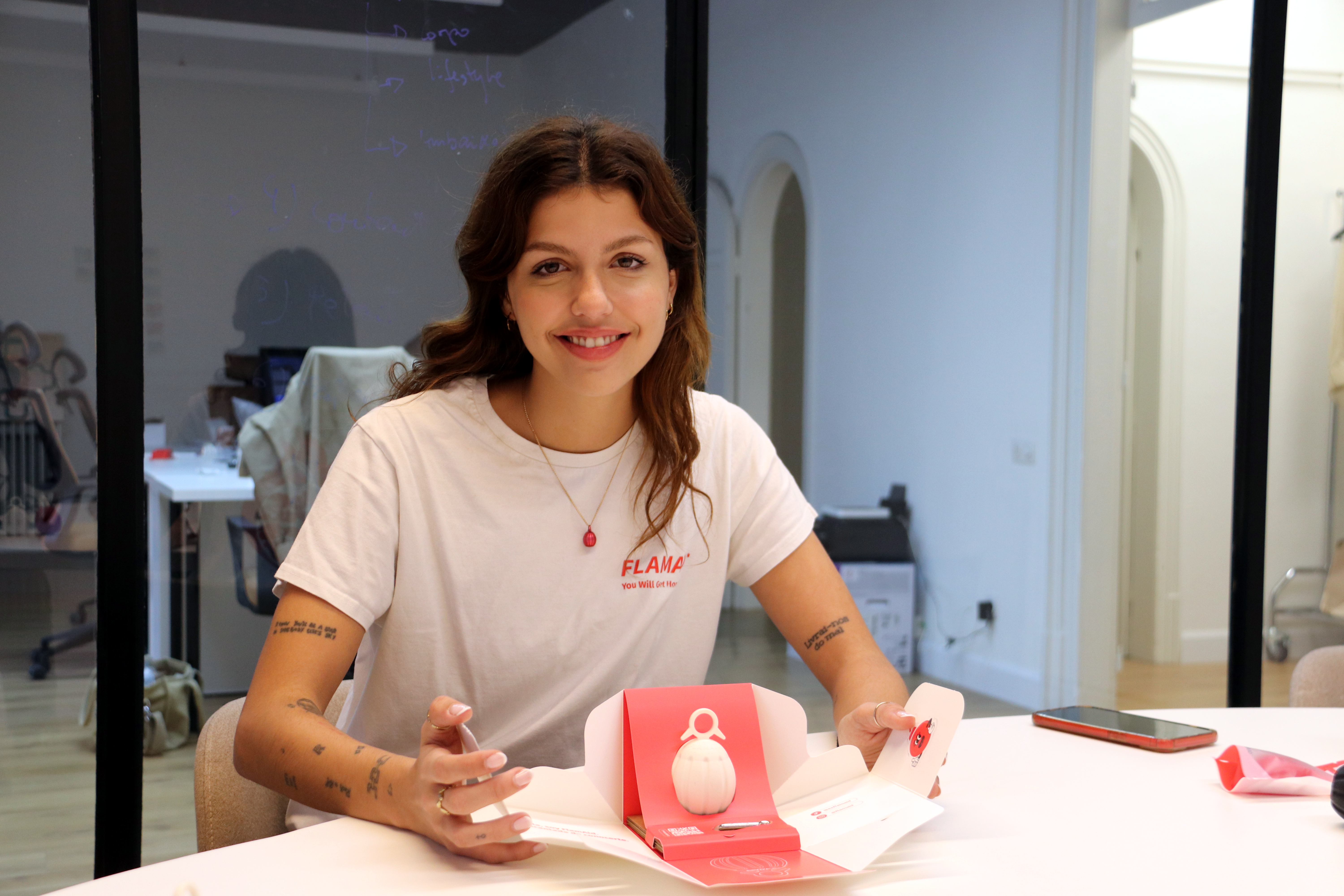 FlamAid founder Julieta Rueff with one of the devices