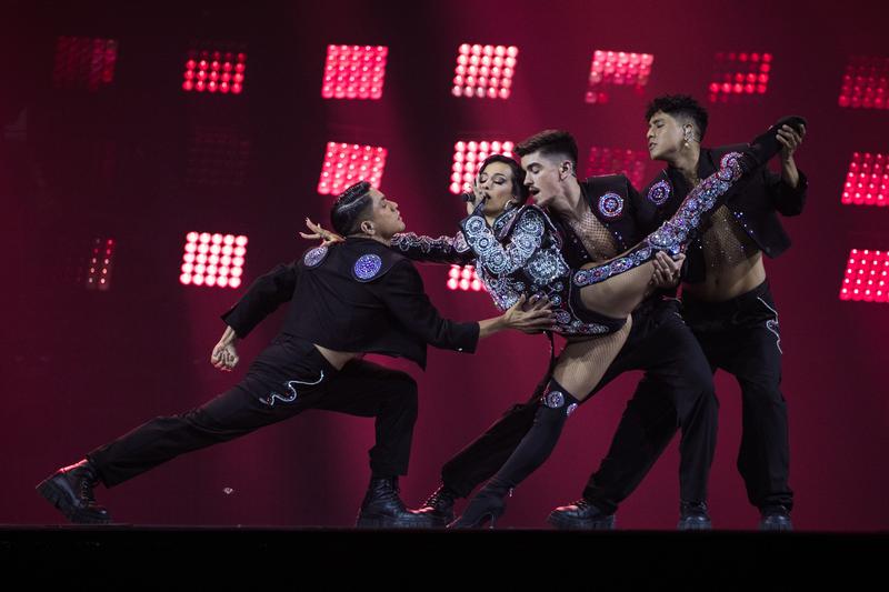 Catalan singer Chanel Terrero at the finals of the Eurovision Song Contest 2022 in Turin, Italy (Sarah Louise Bennett, courtesy of the European Broadcasting Union)