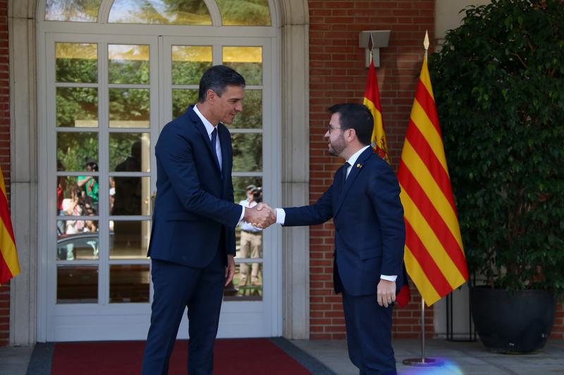 Pedro Sánchez and Pere Aragonès meet in Madrid in July 2022