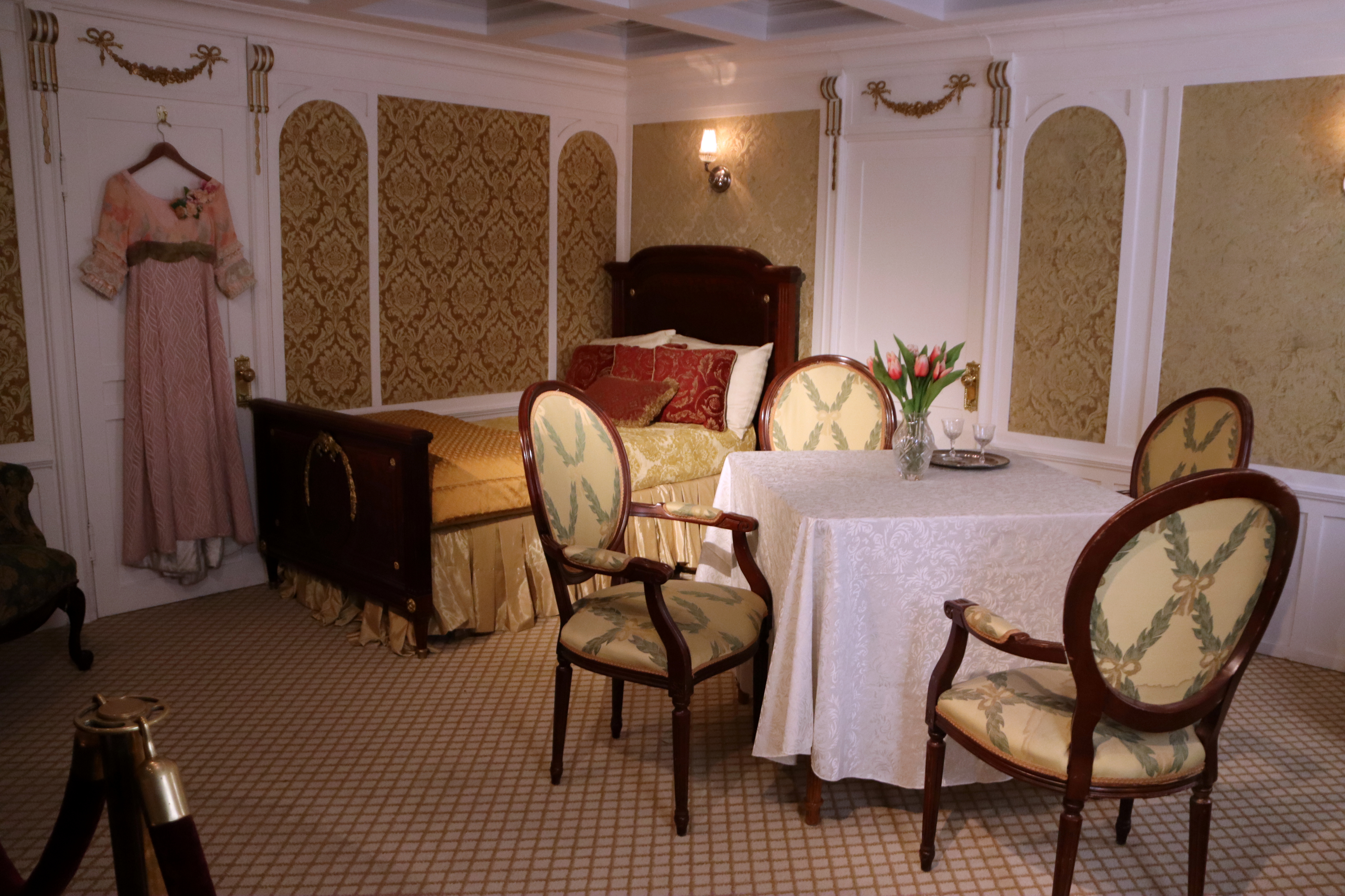 Recreation of one of the Titanic's cabins in an exhibition in Barcelona