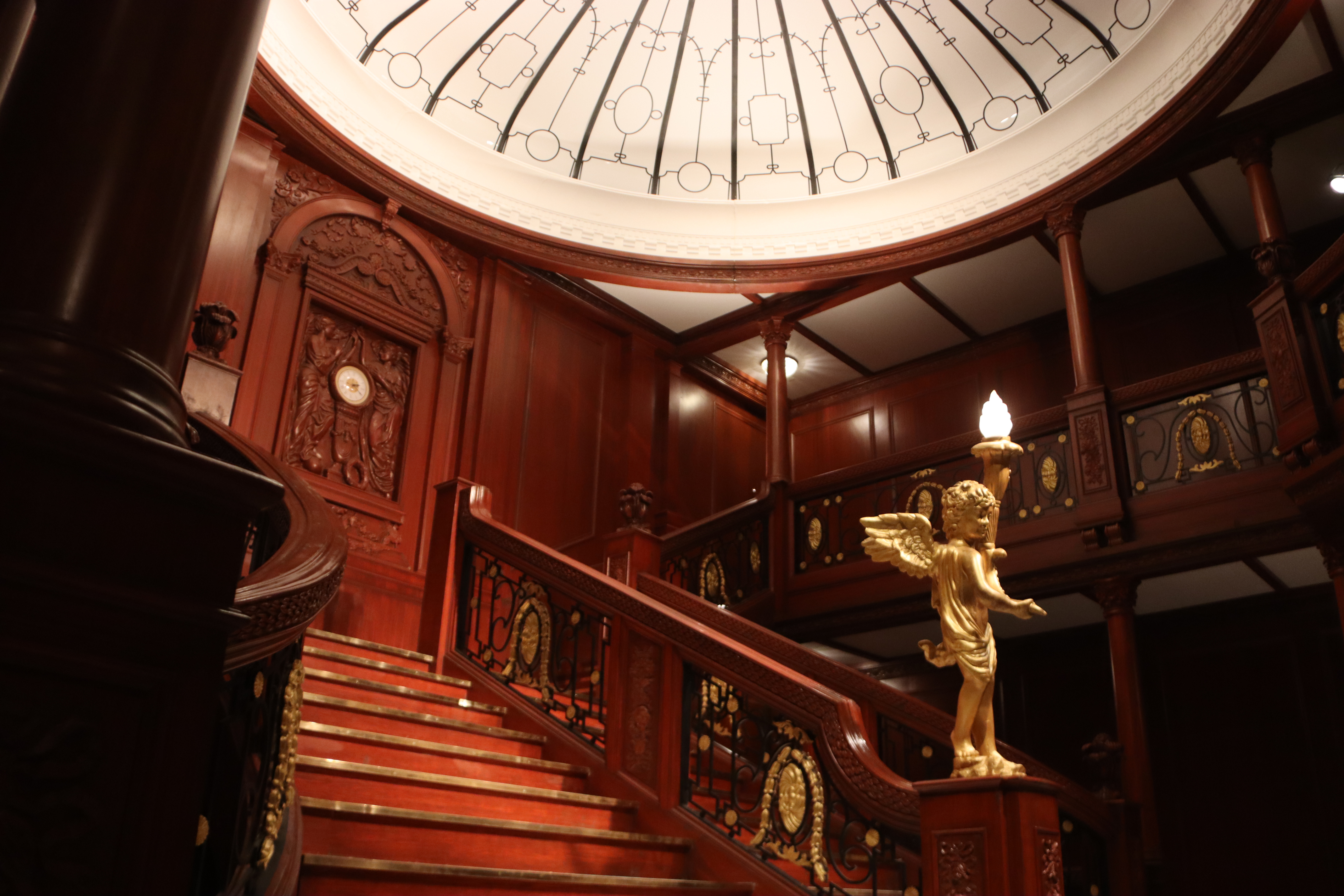 Recreation of the ship's stairwell in the exhibition