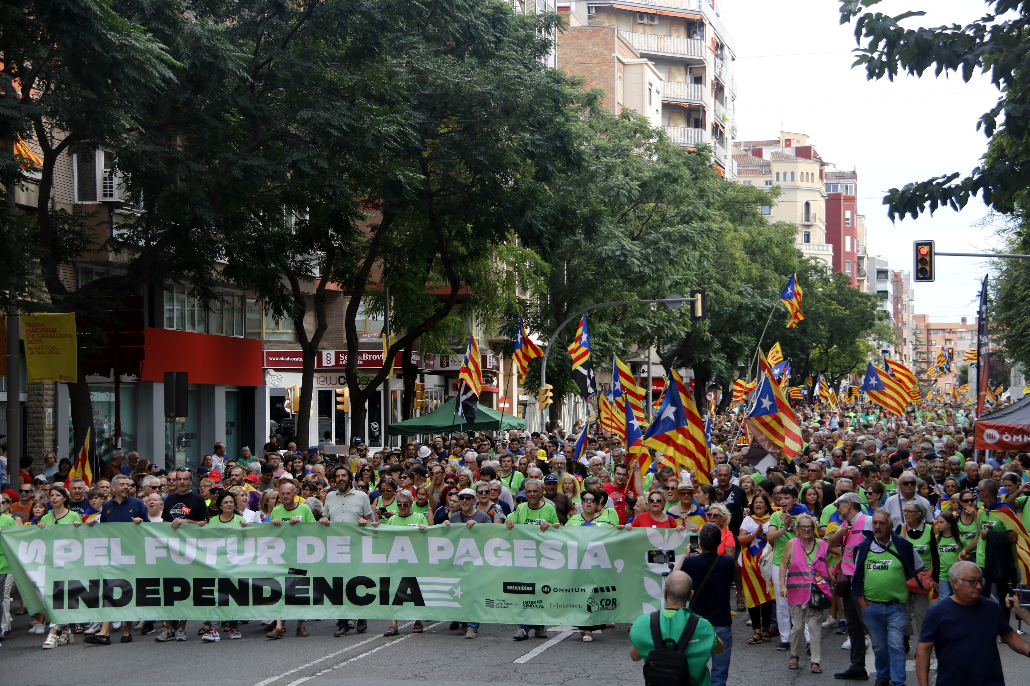 The pro-independence demonstration in Lleida for Catalonia's National Day, 2024