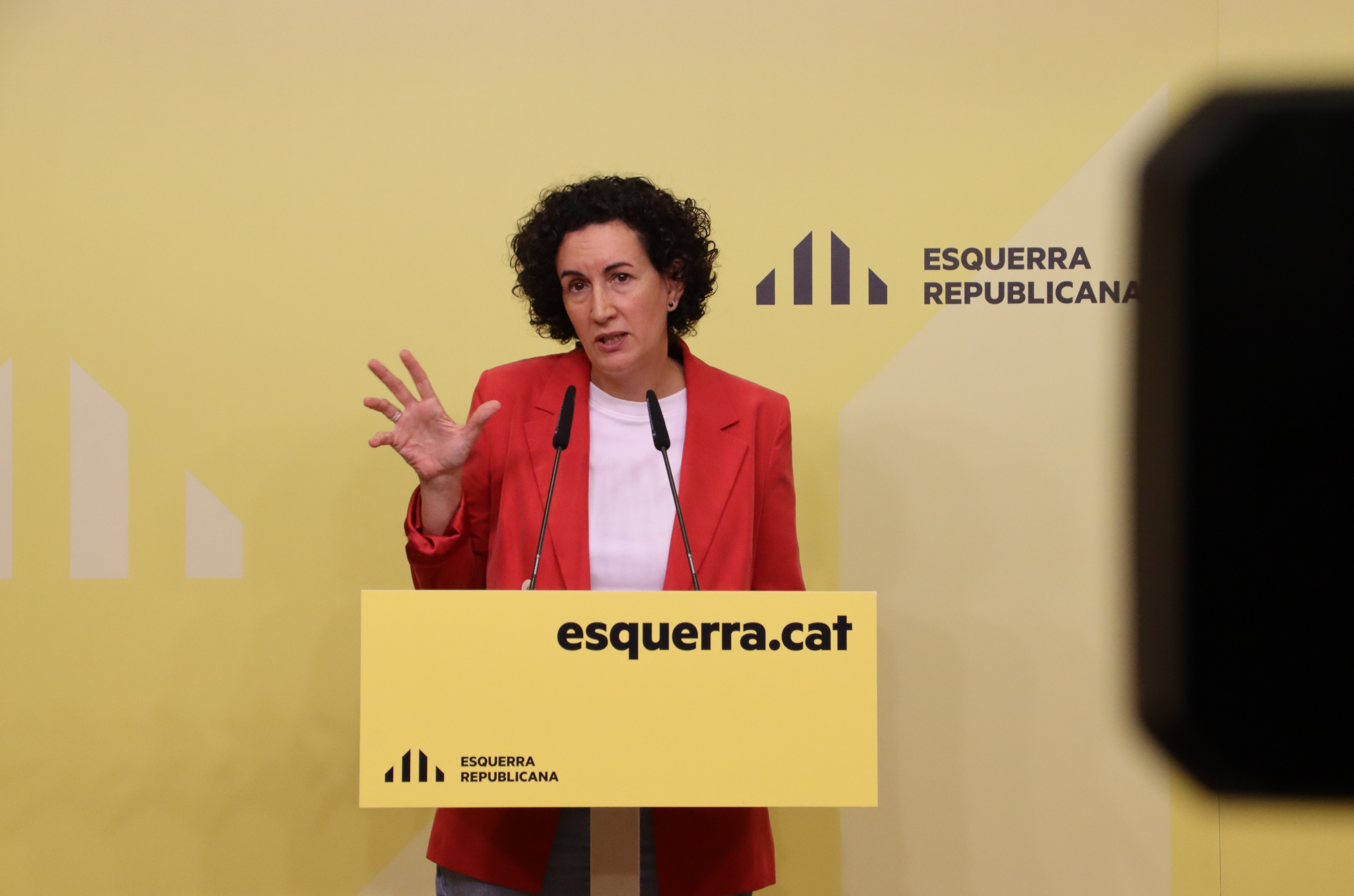 Esquerra Republicana secretary general Marta Rovira during a press conference in Barcelona